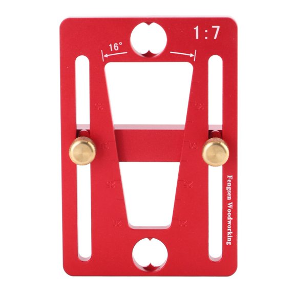 Aestri Red Aluminum Alloy and Brass Woodworking Dovetail Guide Template Scriber Precision Scribing Tool Carpentry Square for Accurate Measurement Projects