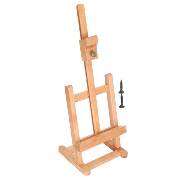 Aestri Small Tabletop Art Easel Adjustable Beech Wood Desktop Painting Display Holder Stand HJ-6B for Artists, Beginners, Office Presentations, and Framed Photos - 16.9 inches Maximum Height