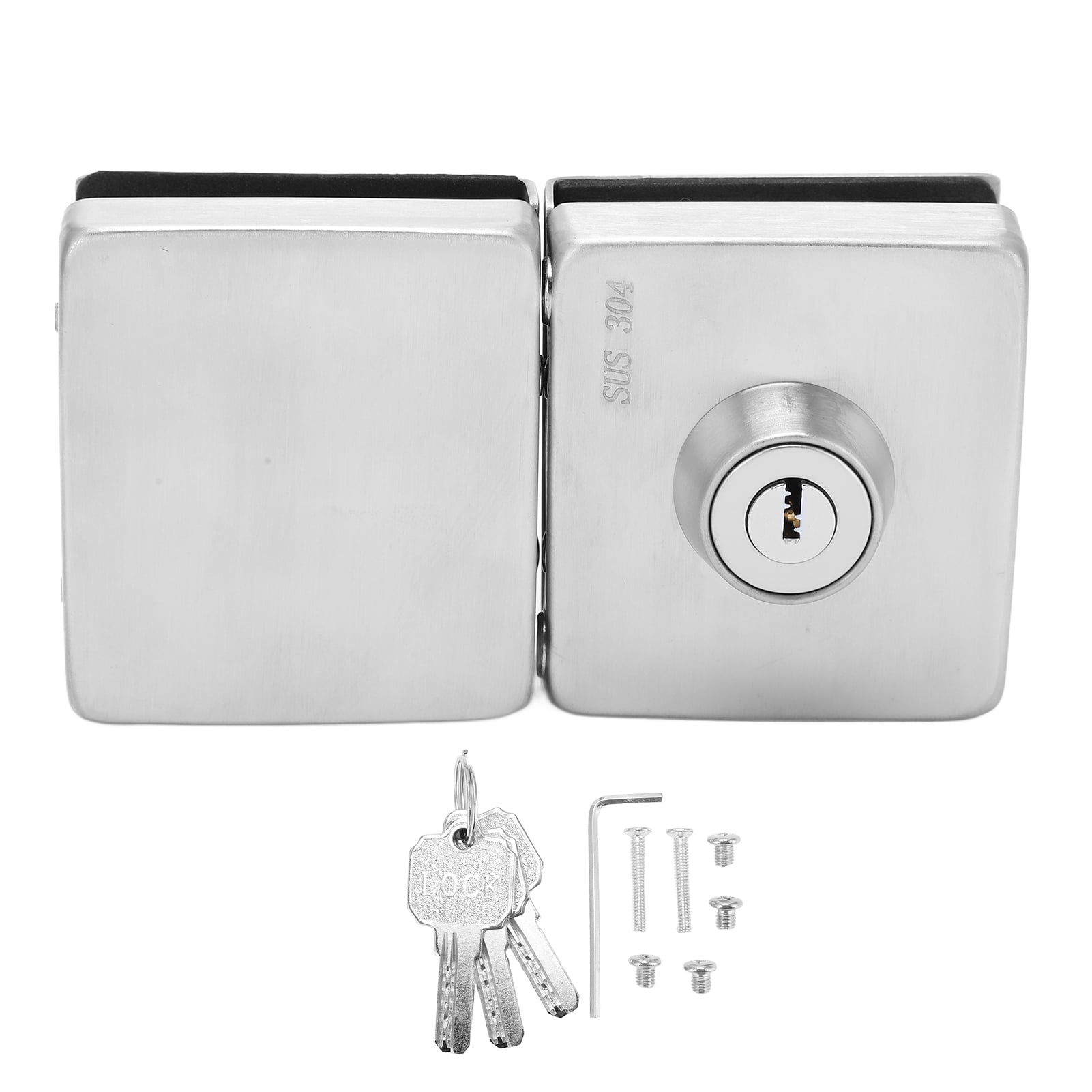 Aestri Stainless Steel Frameless Glass Sliding Door Lock Double Body ...