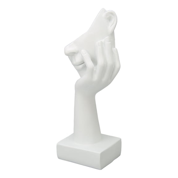 Aestri Thinker Face Statue Resin Face Sculpture Figurine Table Decorations White