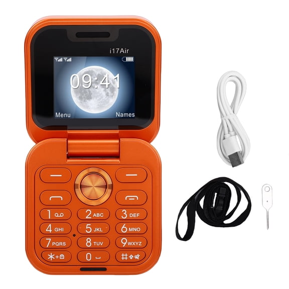 Aestri Unlocked Flip Phone Dual SIM Dual Standby GSM Unlocked Mobile Phone Built in Loud Speaker Large Buttons MP3 FM One Touch Dialing Orange