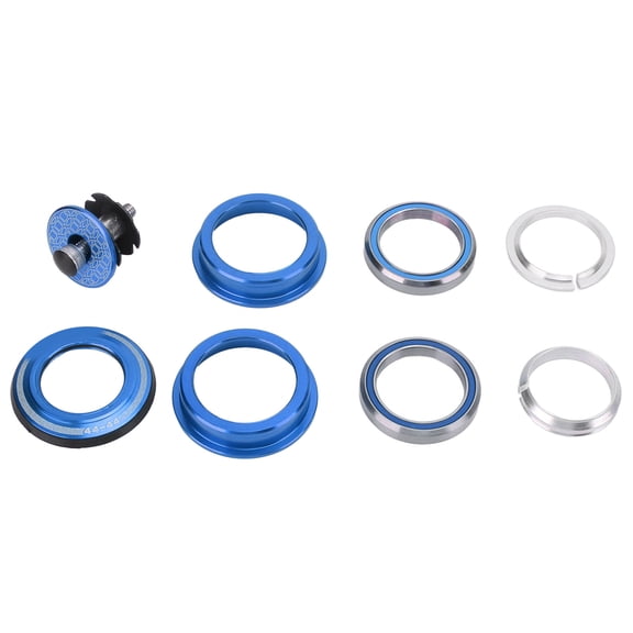 Aestri Viaron 44mm Bike Headset Double Bearings Aluminum Alloy Mountain Road Bike Front Fork Stem Headset Replacement Parts for Straight Tube Cycling, Blue