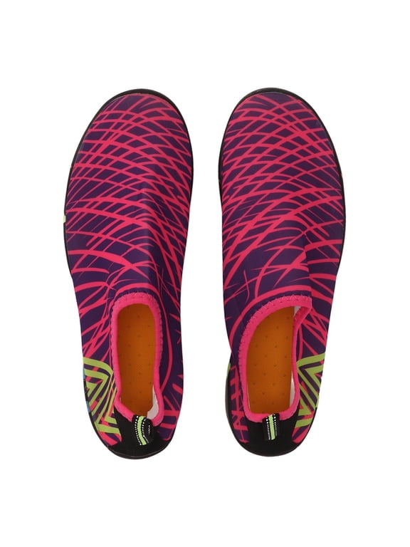 Water Sports Shoes Breathable Quick Dry Non Slip Barefoot Beach Diving Shoes for Outdoor Wading Lightweight Mesh Aqua Footwear, Pink, Size 45