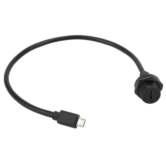 Aestri Waterproof USB Connector IP67 Micro USB Female to Male Cable Socket E10MC-TF-F/MC-A-M Thread Locking One Foot Length Thermoplastic Connector for Mechanical Devices