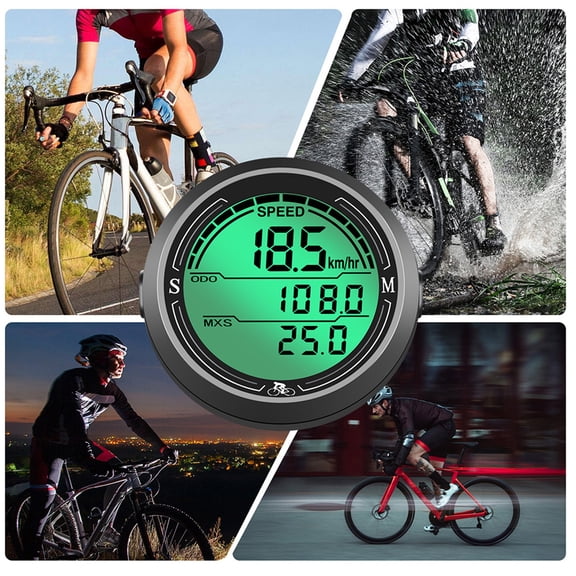 Aestri Wired Cycle Speedometer and Odometer Waterproof Round Computer with Backlight Screen for Riding