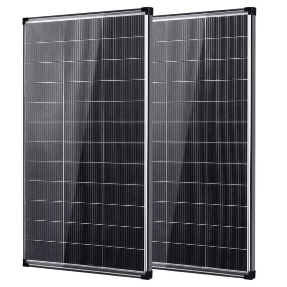 AeternaSol 2-Pack 200W Bifacial Solar Panel, N-Type 18BB A+ Grade 12V IP68 Waterproof for Off-Grid RV Boat Rooftop Camper