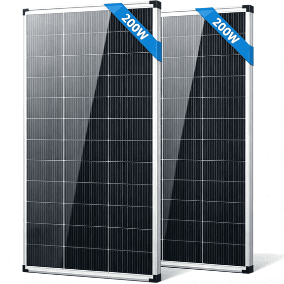 AeternaSol 2 Pack 200W Total 400W N-Type 18BB Mono Solar Kit, 25% High Efficiency IP68 Waterproof 12V/24V for RV, Marine, Farm, Off-Grid Home