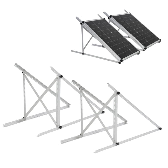 AeternaSol 2-Pack Upgraded Version 45 Inch Adjustable Tilt Solar Panel Mount Brackets, 2400Pa Windproof for 100-400W Solar Panels