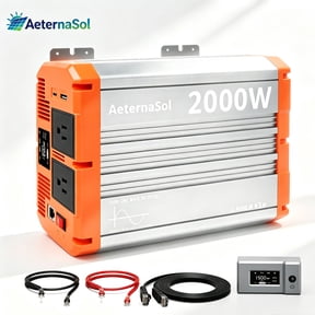 AeternaSol 2000W Power Inverter Pure Sine Wave, 12V to 110V AC with Remote Control & 2000W Peak Surge for RV Solar Truck Camper