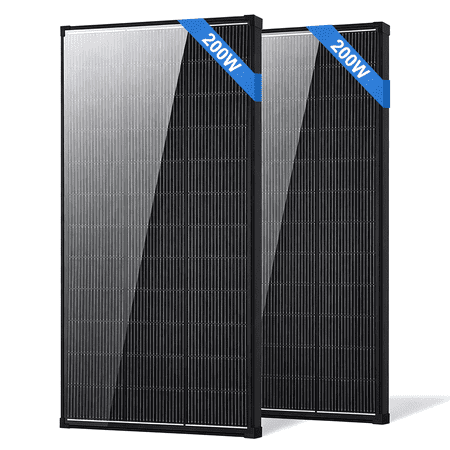 AeternaSol 2 Pack 200W Total 400W N-Type 18BB Mono Solar Panel Kit, 25% High Efficiency IP68 Waterproof 12V/24V for RV, Marine, Farm, Off-Grid Home