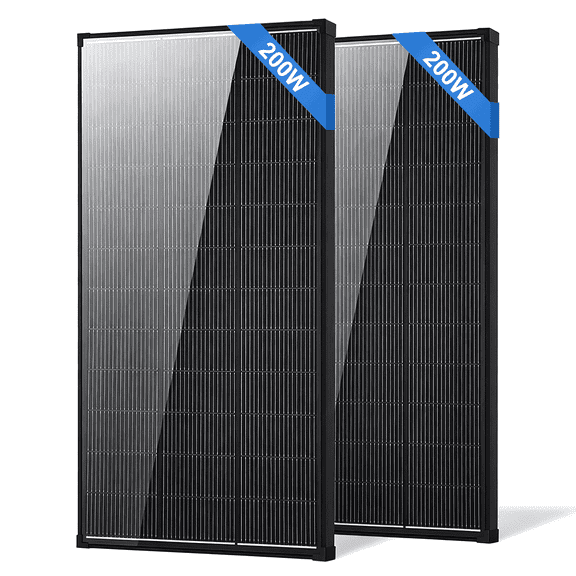 AeternaSol 2 Pack 200W Total 400W N-Type 18BB Mono Solar Panel Kit, 25% High Efficiency IP68 Waterproof 12V/24V for RV, Marine, Farm, Off-Grid Home
