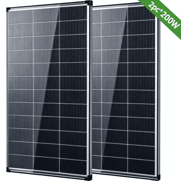 AeternaSol 400W Bifacial Solar Panel, 2 Pack 200W, N-Type 12V 18BB, 25% High Efficiency,IP68 Waterproof, Anti-Reverse Diode for RV Home Off-Grid