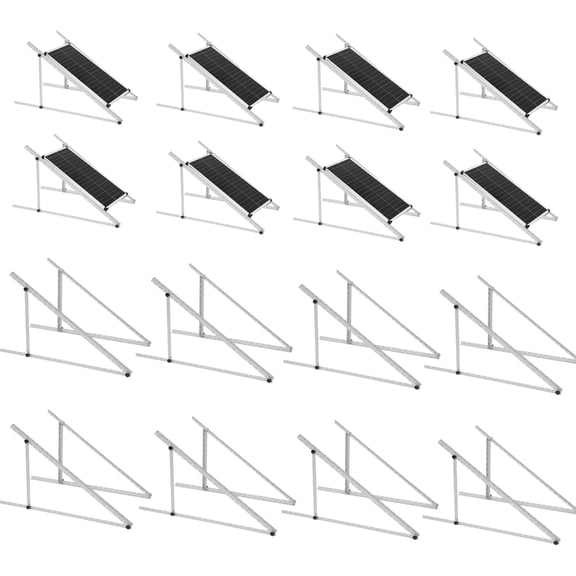 AeternaSol 45" Adjustable Tilt Solar Panel Mount Brackets 8-Pack, 2400Pa Windproof for 100-400W Panels
