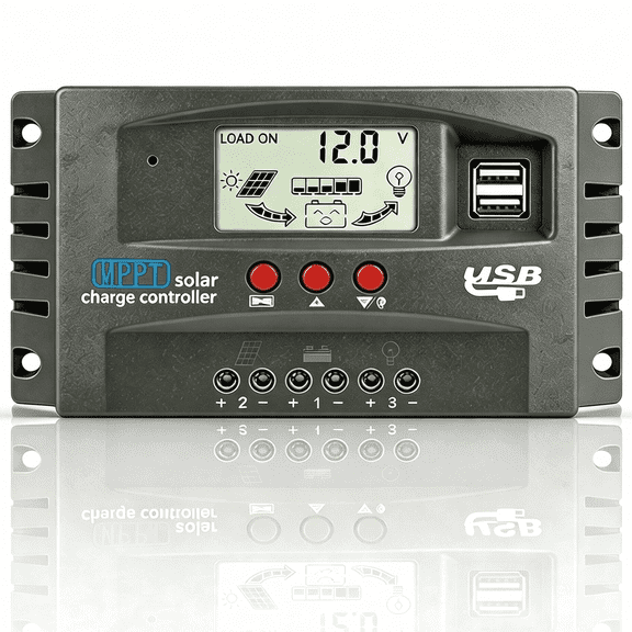 AeternaSol 60A Mppt Solar Charge Controller, 12V/24V Auto, Dual Usb Port, Timer Setting, Intelligent Regulator for Lead-Acid, Agm, Li Battery