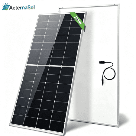 AeternaSol 225W Solar Panels, 25.5% High Efficiency HPBC Monocrystalline 12V for RV Camping Home Off-Grid