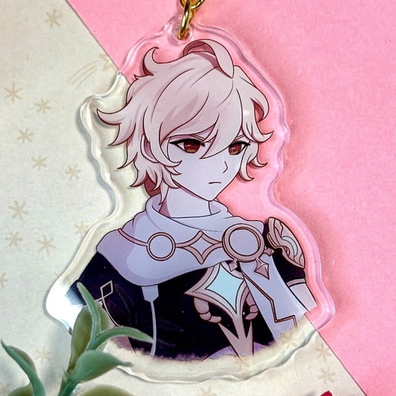 Aether Genshin Impact Keychain: 2.5 Acrylic Charm with Gold Clasp (1 keychain)"