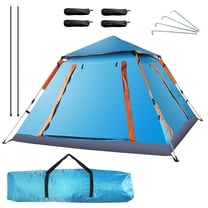 AetherLove 4-5 Person Camping Tent Outdoor Foldable Waterproof Tent with 2 Mosquito Nets Windows Carrying Bag for Hiking Climbing Adventure Fishing,Blue