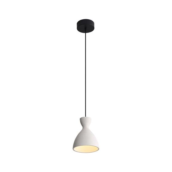Golden Lighting Aethera 7in Integrated LED Pendant in White Sandstone Cement
