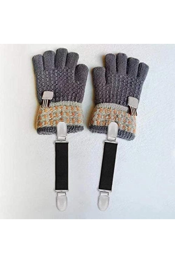 Adjustable Mitten Clips, Glove Clips Stainless Steel Gloves Clips Elastic Winter Glove Clips Dress Hat Coats Sweater Cardigan Shawl Clips for Cold Weather and Adults