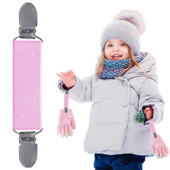 Aetherz Adjustable Mitten Clips, Glove Clips Stainless Steel Gloves Clips Elastic Winter Glove Clips Dress Hat Coats Sweater Cardigan Shawl Clips for Cold Weather and Adults