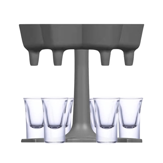 Aetherz Shot Glasses Dispenser, 6 Way Shot Dispenser with Glasses for Filling Liquids Fun Drinking for College, Camping, Parties and Housewarming Gift