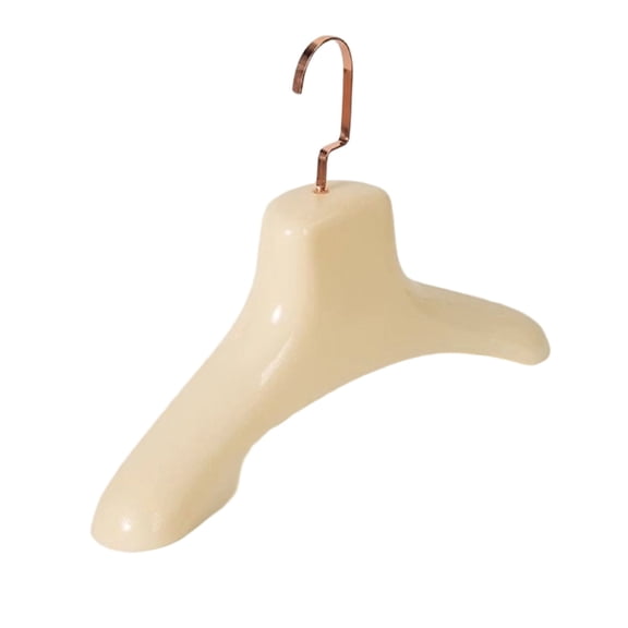 Aetherz Wide Shoulder Coat Hanger, Coat Hanger for Fur Overcoat, Beige Plastic Household Clothes Hanger with Multi-Function Design for Closet Organization and Heavy Jackets