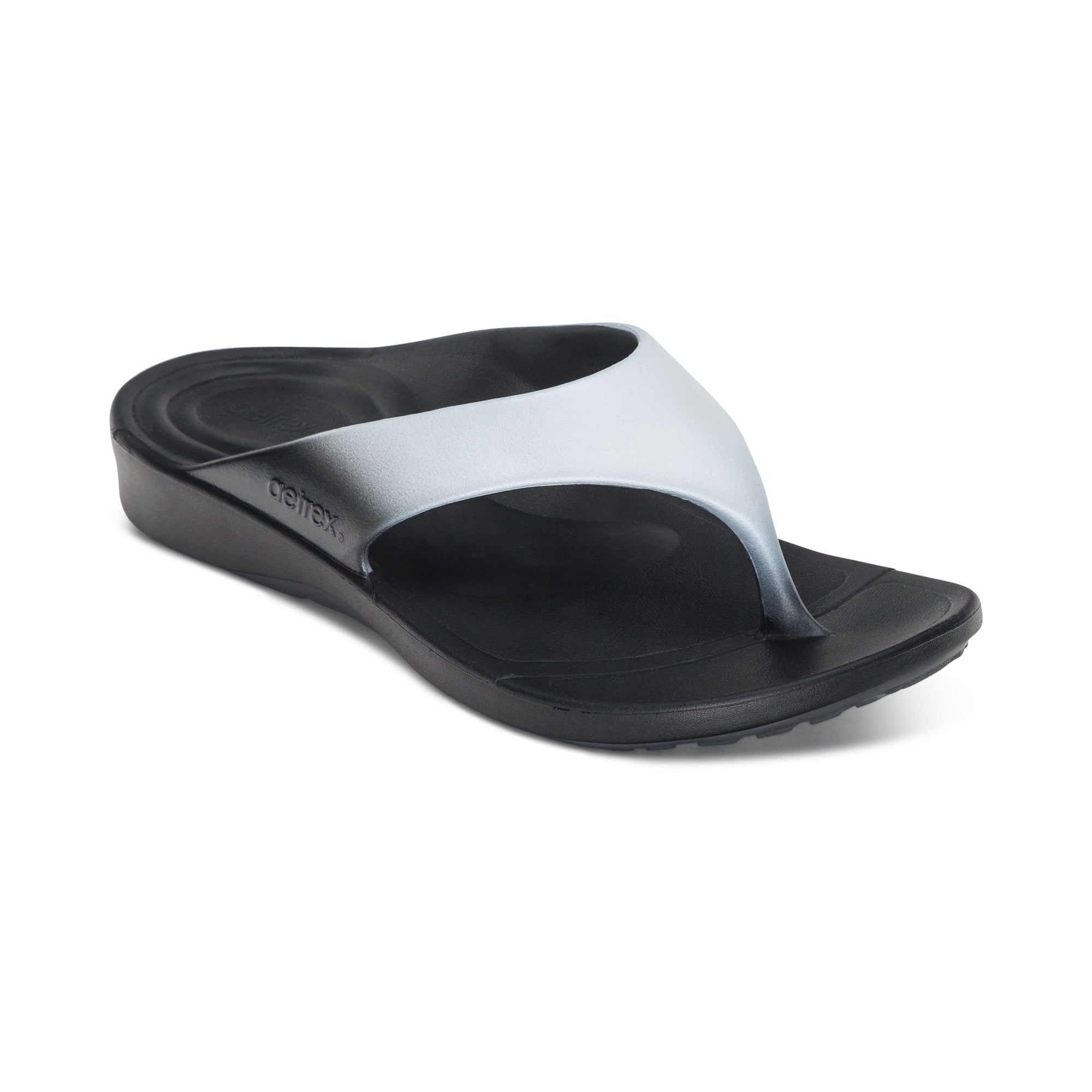 Aetrex Maui Men 14 Black Orthotic Flip Flops Arch Support Water Friendly Sandals Aetrex Maui Thong Men main image 2