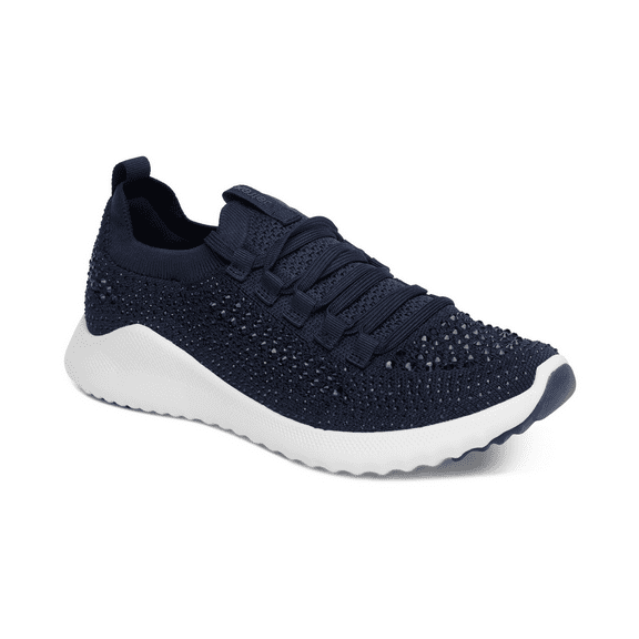 Aetrex Women's Carly Sparkle Lace Up Knit Orthopedic Women's Walking Sneakers