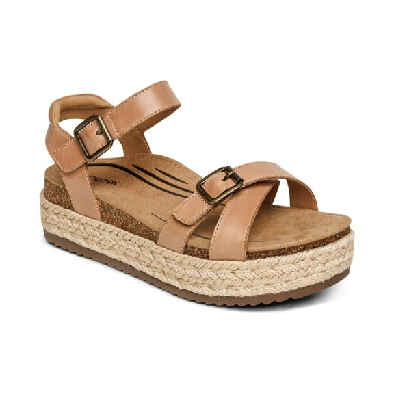 Aetrex Women's Paula Espadrilles Platform Sandals For Women Orthopedic Wedges