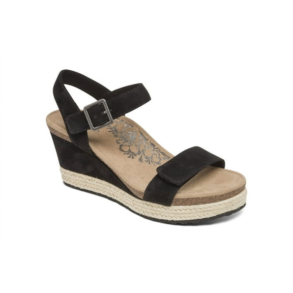 Aetrex Women's Sydney Quarter Ankle Strap Espadrille Wedge Sandals for Women