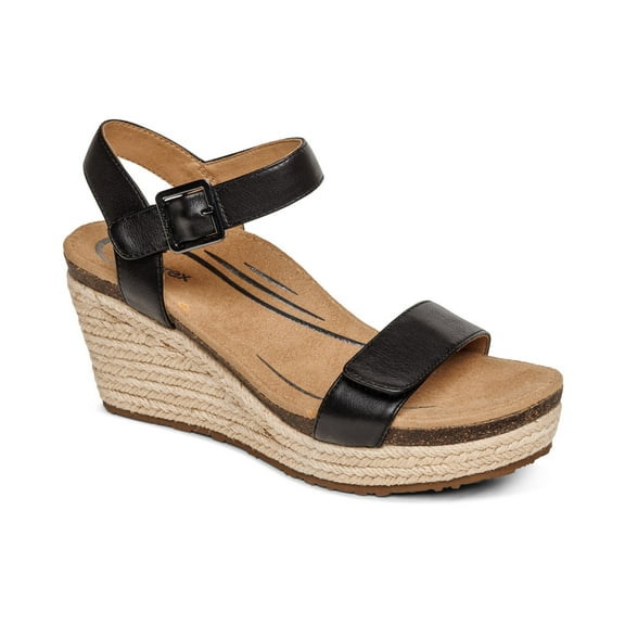 Aetrex Women's Sydney Quarter Ankle Strap Espadrille Wedge Sandals for Women