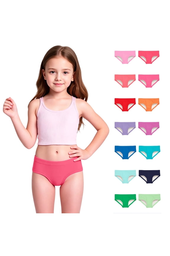 Girls Swim Bikini Bottoms with Fully Lined Sun Protection Quick Dry Stretchy Swimsuit Solid Color Summer Pool Beach Casual Vacation Bathing Suit Pink3 2-3 Years