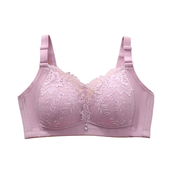 Aezemi Bras for Older Women, Push up Sports Trendy Front Closure Breathable Lingerie, Soft Plus Size Lace Brassiere