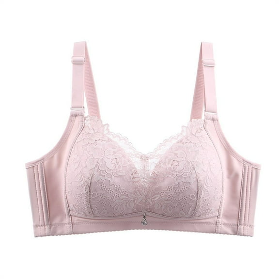 Aezemi Bras for Older Women, Push up Sports Trendy Front Closure Breathable Lingerie, Soft Plus Size Lace Brassiere