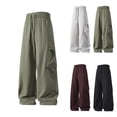 thumbnail image 1 of Aezemi Elastic Waist Cargo Pants for Men Baggy Lightweight Drawstring Fashion Breathable Cargo Trousers Mens Summer Spring Trendy Pull on Outerwear S, 1 of 7