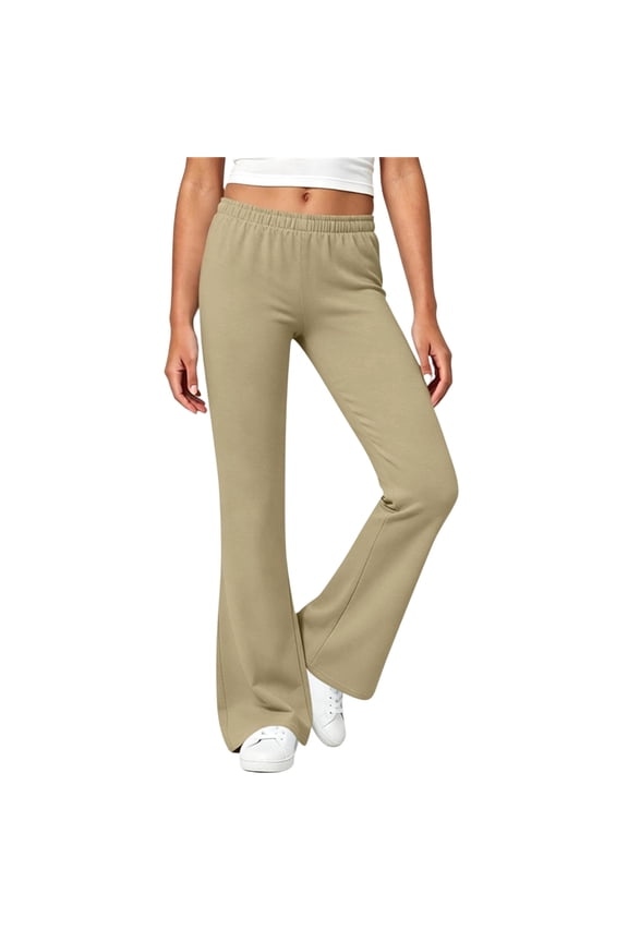 Girl's Flare Pants Stretch High Waisted Sweat Long Pants Bootcut Dance Casual Activewear Kids Bell Bottoms 5-6 Years