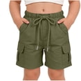 thumbnail image 1 of Aezemi Girls School Cargo Shorts, Bermuda Elastic Waist Straight Leg Hiking Outer Shorts, Lightweight Workout Summer Bottoms for Kids 4-5T, 1 of 8