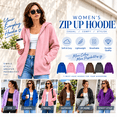 thumbnail image 1 of Aezemi Hoodies Sweatshirt for Women Zip up Hooded Fall Winter Fashion Long Sleeve Jackets Drawstring Trendy Outdoor Comfy Casual Blouses M, 1 of 7