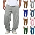 thumbnail image 1 of Aezemi Men Elastic Waist Sports Pants Soft Comfy Pull on Drawstring Workout Exercise Outdoor Pants with Pockets Winter Fall Fashion Casual Trousers for Men L, 1 of 7