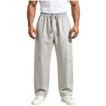 thumbnail image 1 of Aezemi Men Straight Leg Running Pants Fashion Outdoor Elastic Waist Drawstring Workout Long Trousers with Pockets Winter Fall Sports Exercise Trendy Comfy Casual Bottoms L, 1 of 8