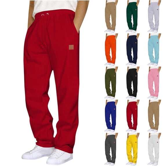 Aezemi Mens Drawstring Workout Pants with 3 Pockets Lightweight Outdoor Summer Spring Pull on Running Sports Long Pants Men Casual All Match Exercise Trousers 5XL