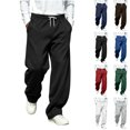 thumbnail image 1 of Aezemi Mens Elastic Waist Sweatpants with 3 Pockets Drawstring Fashion Pull on Casual Workout Pants Outdoor Winter Fall Comfy Long Trousers M, 1 of 9