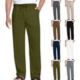 thumbnail image 1 of Aezemi Mens Pull on Pants with Pockets Drawstring Straight Leg Casual Long Trousers Elastic Waist Summer Spring Work Casual Pants 3XL, 1 of 6