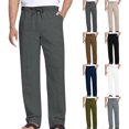 thumbnail image 1 of Aezemi Mens Pull on Pants with Pockets Drawstring Straight Leg Casual Long Trousers Elastic Waist Summer Spring Work Casual Pants L, 1 of 6