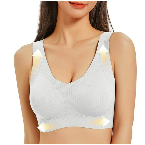 Aezemi Plus Size Bras for Women, No Underwire Full Cup Everyday Lingerie, Comfortable Wireless Padded Bralette