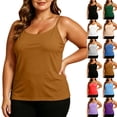 thumbnail image 1 of Aezemi Plus Size Women Padded Cami Tank Tops, Adjustable Spaghetti Strap Camisole with Built-In Bra Pads, Sleeveless Casual Summer Tees, 1 of 7