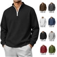thumbnail image 1 of Aezemi Quarter Zip Sweatshirt for Men Pullover No Hood Long Sleeve Casual Soft Mock Neck Sweatshirt Fall Winter Workout Sports Outerwear Top XL, 1 of 7
