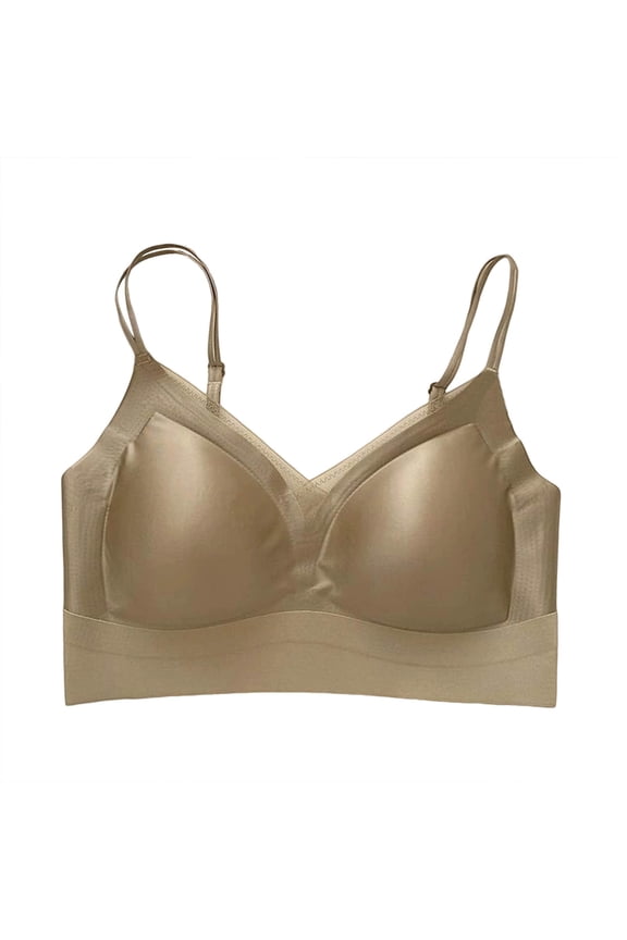 Supportive No Underwire Wireless Bra, Full Cup Push up Seamless Bralette, Gathing Daily Lingerie