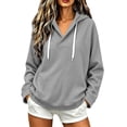 thumbnail image 1 of Aezemi V Neck Hoodie Sweatshirts Women Drawstring Pullover Fashion Workout Casual Winter Fall Outfits Womens Fashion Comfy Daily All Match Sweatshirts S, 1 of 7