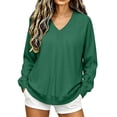 thumbnail image 1 of Aezemi V Neck Pullover Shirts Womens Fashion Long Sleeve Dressy Comfy Home Blouses Winter Fall Outdoor Workout Trendy Flowy Tees S, 1 of 6
